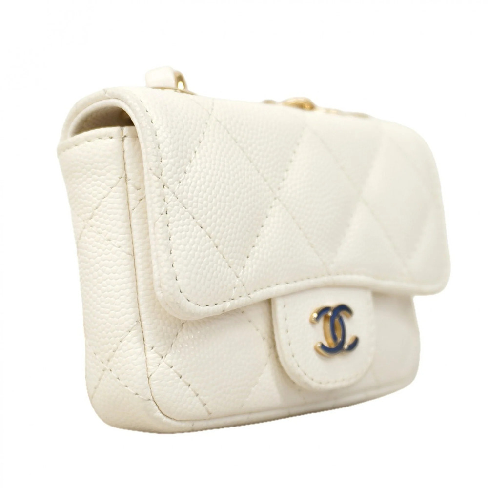 CHANEL White Caviar Leather Mini Bag - Picture 2 of 9